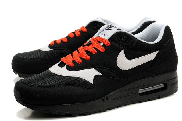 Mens Nike Air Max 87 Premium Black White Orange